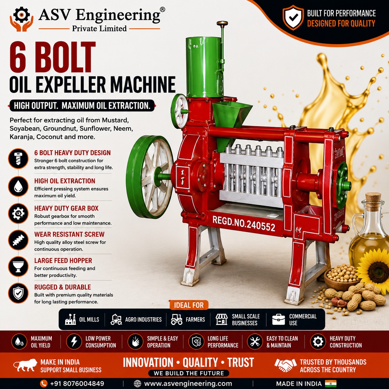 6 Bolt Oil Expeller Machine - main image