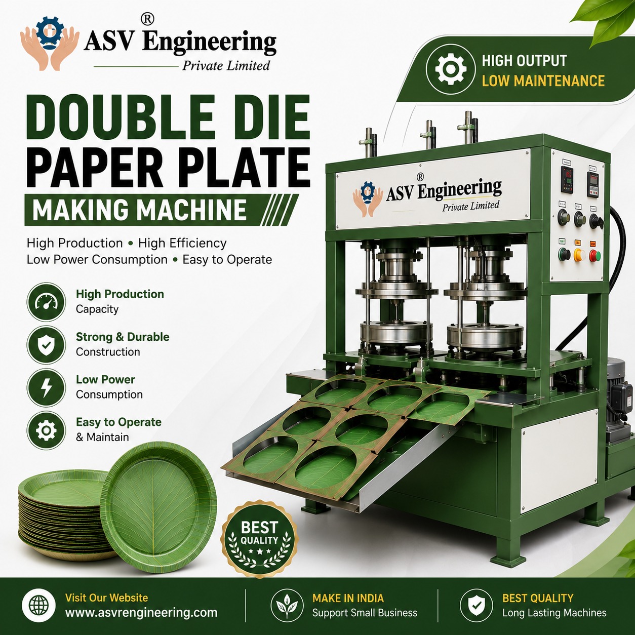 Double Die Paper Plate Making Machine - Paper Plate &amp; Disposable Making Machines manufacturer Delhi